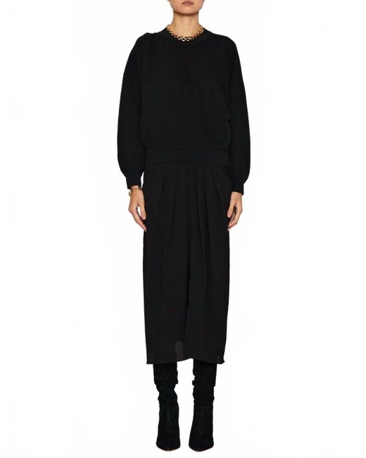 Isabel Marant Women's Black Lina Techno Crepe Midi Skirt