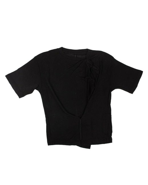 Unravel Project Black Silk Pintuck T-shirt