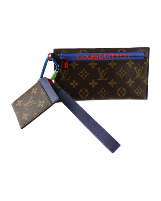 Louis Vuitton Blue Pochette Ruban Canvas Clutch Bag (pre-owned)