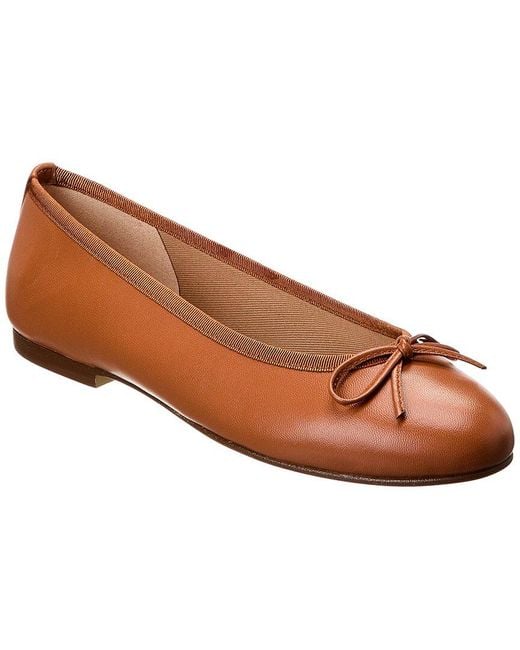 French Sole Brown Emerald Leather Flat