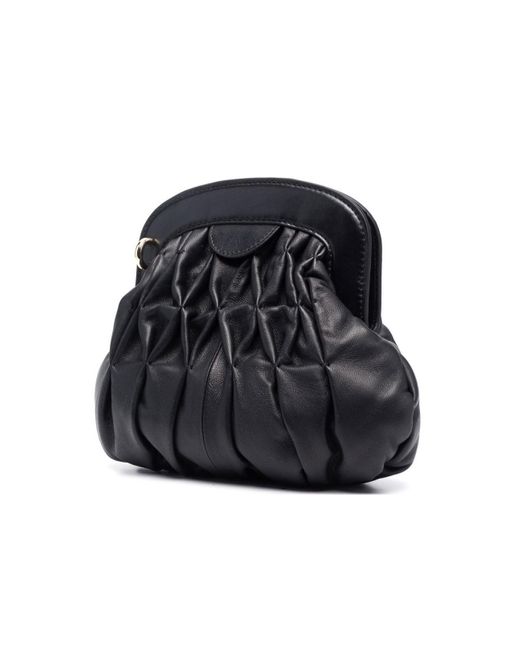 See By Chloé Black See By Chloe Piia Gathered Leather Crossbody Handbag Clutch