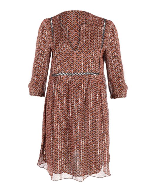 Ba&sh Brown Printed Viscose Mini Dress