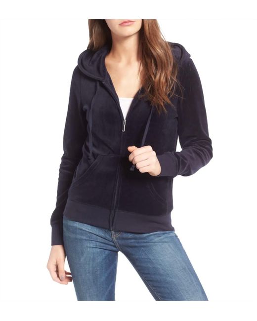 Juicy Couture Blue Track Velour Robertson Jacket Hoodie