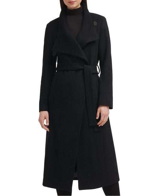 Cole Woolblend Belted Maxi Coat in Black Lyst