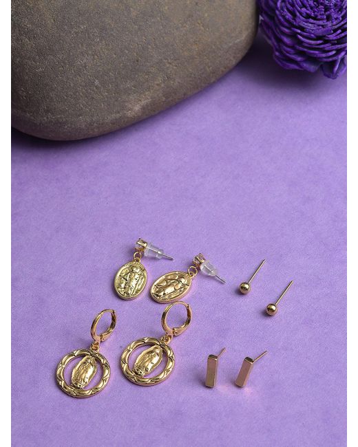 SOH Purple Pack Of 4 Plated Hoop Earring