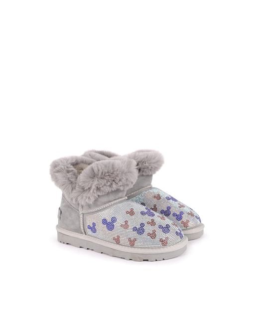 MOA Gray Microstud Mickey Winter Boots