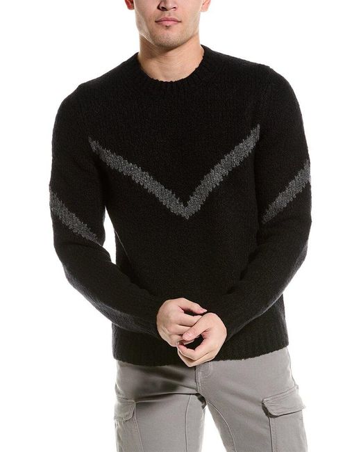Helmut Lang Black Textured Wool Crewneck Sweater for men