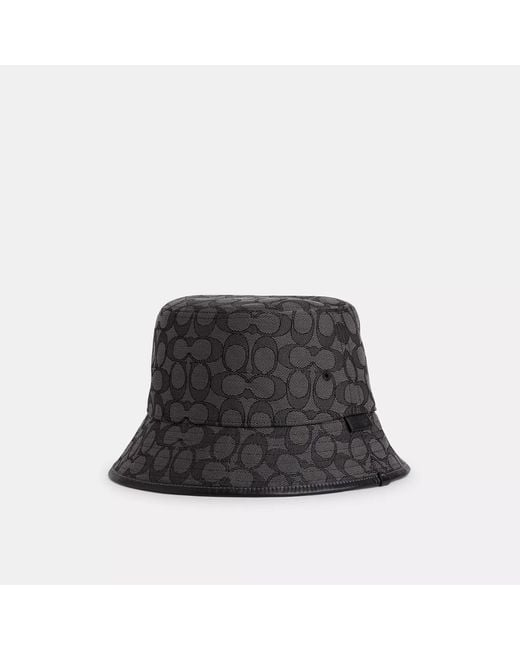 COACH Black Signature Denim Bucket Hat