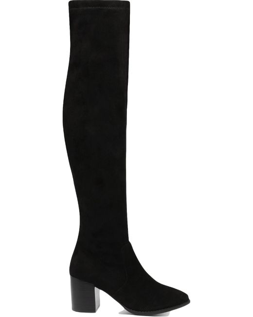 Dolce Vita Black Trude Faux-suede Block-heel Over-the-knee Boots