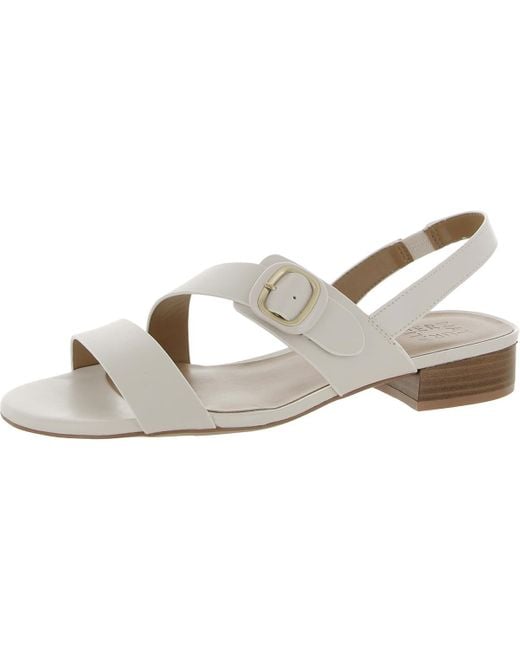Naturalizer Brown Meesha Leather Open Toe Slingback Sandals