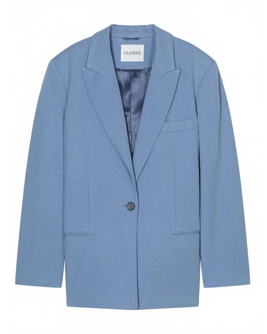 Closed Blue Contemporary Blazer