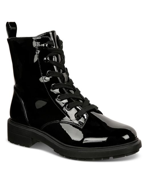 Alfani Black Terissa Patent Combat & Lace-up Boots