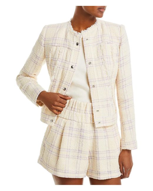 IRO White Orlanda Tweed Fringe Suit Jacket