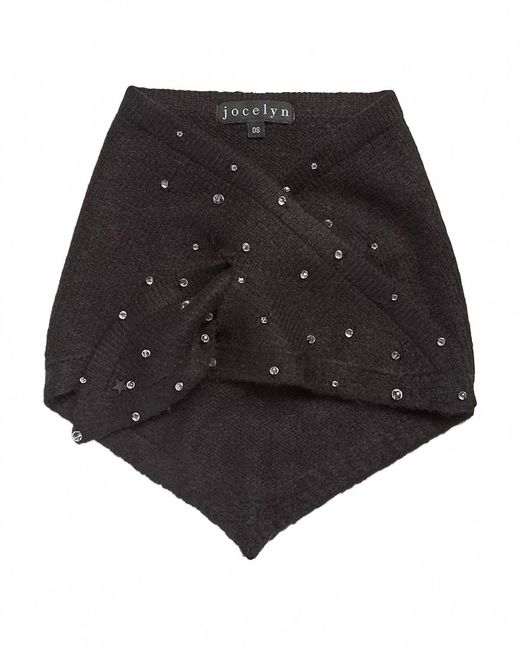 Jocelyn Black Knit Triangle Pull Thru Scarf