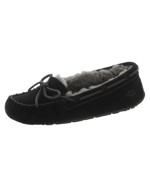 Ugg Black Tazz Suede Moccasin Slippers