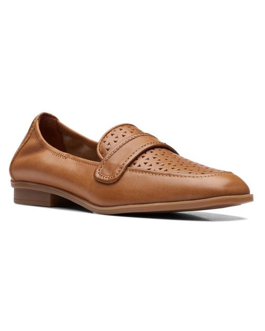 Clarks Brown Lyrical Way Leather Slip-on Loafers