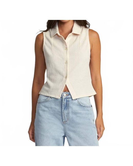 RVCA Blue Klein Buttoned Tank Top