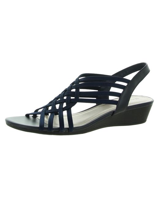 Naturalizer Remix Stretch Faux Leather Wedge Sandals in Blue | Lyst