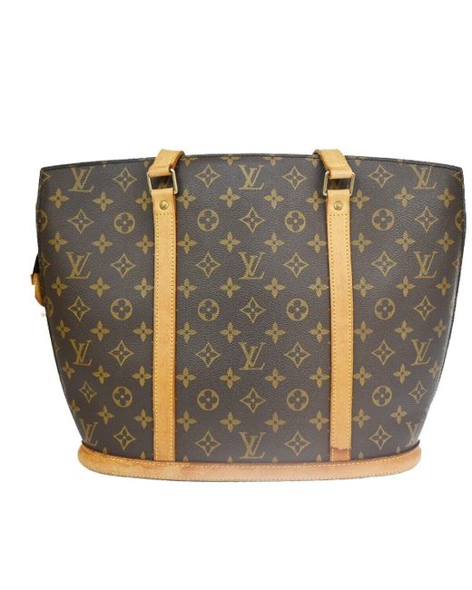 Louis Vuitton Gray Babylone Canvas Shoulder Bag (pre-owned)