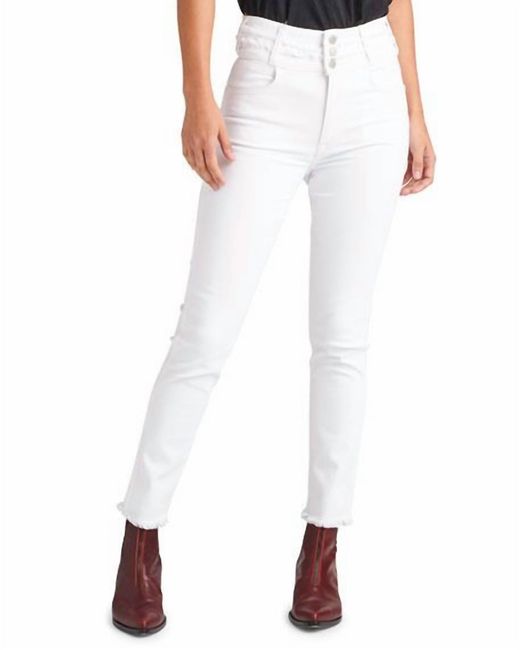 Hudson White Vintage Holly High Rise Crop Skinny Jeans