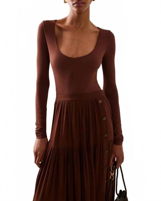 Michael Kors Brown Tissue Jersey U Bodysuit