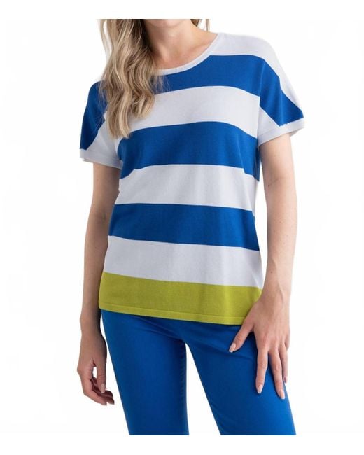 Marble Blue Rugby Stripe Sweater Top