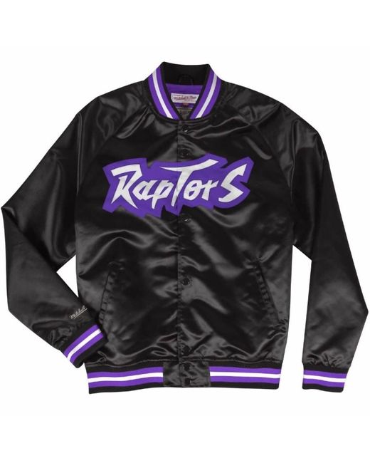 Mitchell & Ness Black Nba Toronto Raptors Lightweight Satin Jacket for men