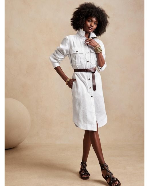 Banana republic white shirt dress 2025