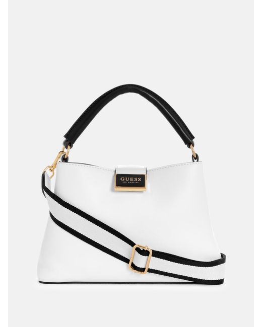 Guess Factory White Stacy Small Satchel