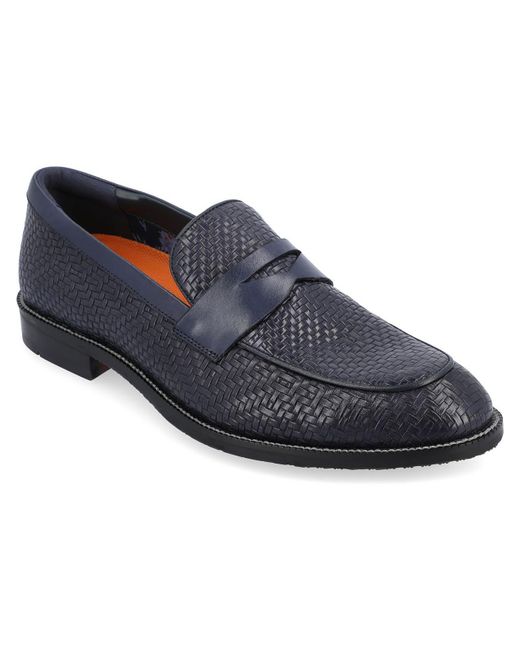 Thomas & Vine Blue Leather Slip-on Loafers for men