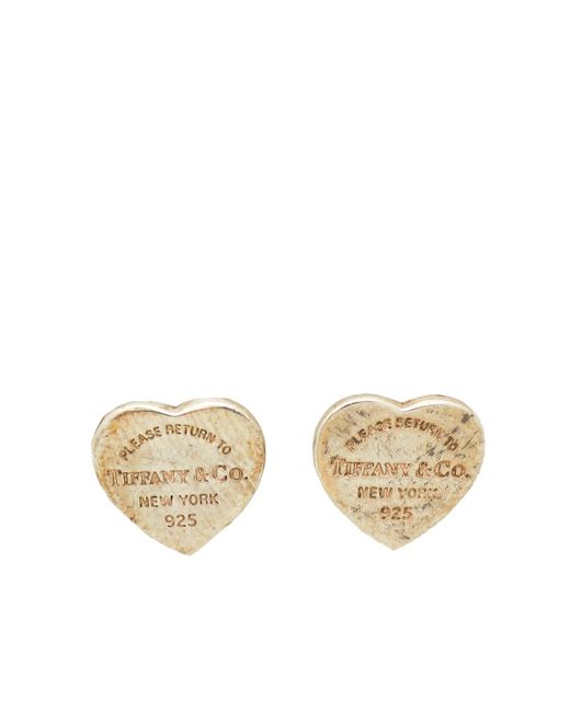 Tiffany & Co Metallic Heart Tag Stud Mini Earrings