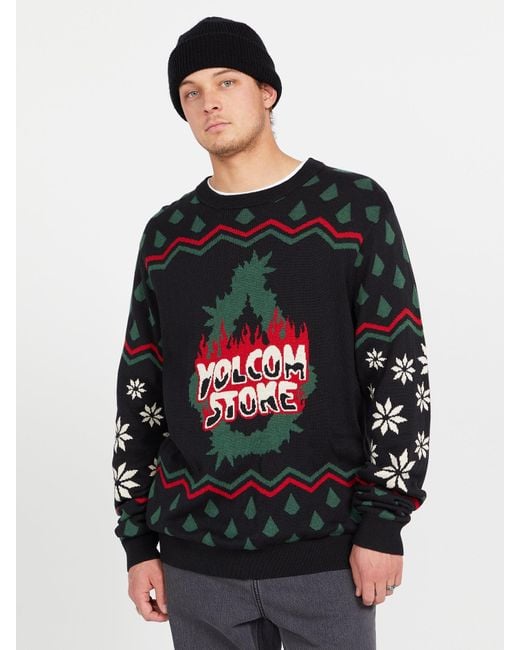 Volcom Black Holi Dazed Sweater for men