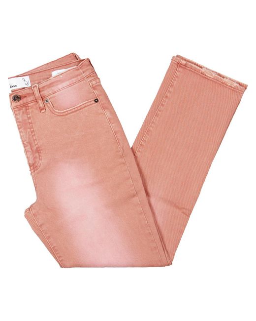 Sam Edelman Pink High Rise Slim Straight Leg Jeans
