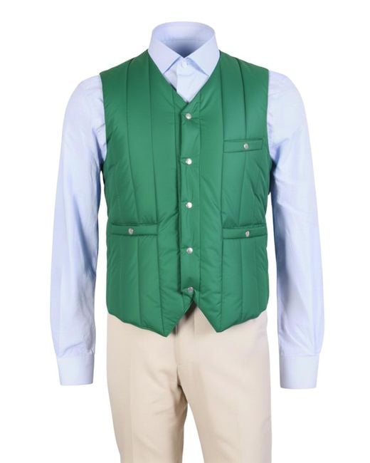 Kiton Green Kired By Cotton-Nylon Vest for men