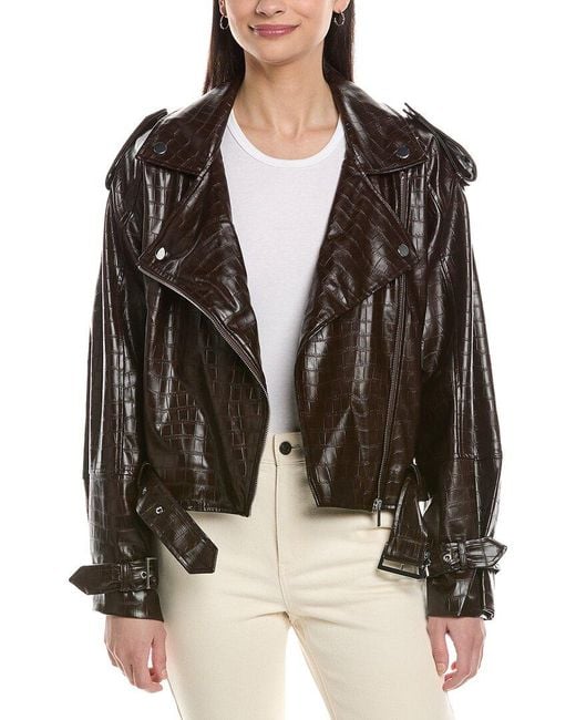 WeWoreWhat Black Cropped Moto Jacket