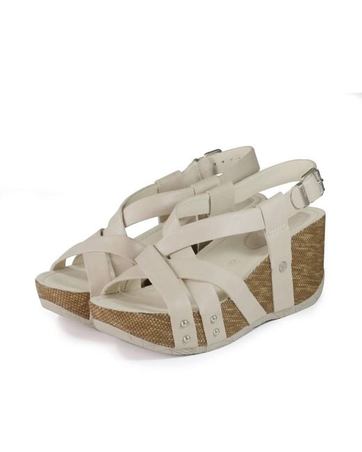 Bussola Natural Felipa Cross Straps Wedge Sandals