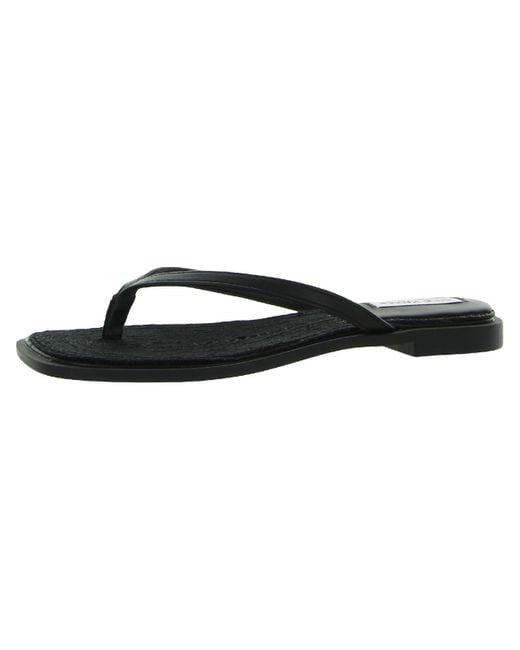Steve Madden Abela Faux Leather Toe Post Flipflops in Black Lyst