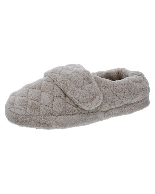 Acorn Gray Faux Fur Cozy Slide Slippers