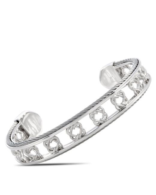 Charriol Metallic Heart To Heart Sterling Silver Bangle Bracelet Size Large