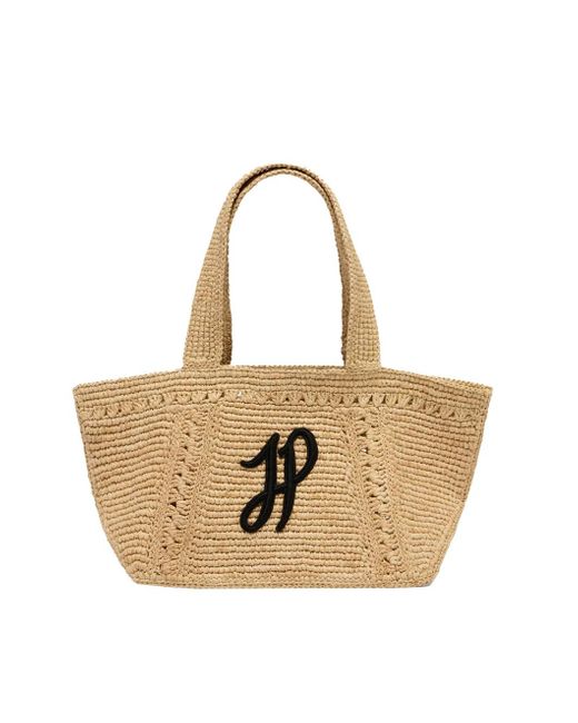 Patou Natural Small Jp Monogram Trapeze Tote