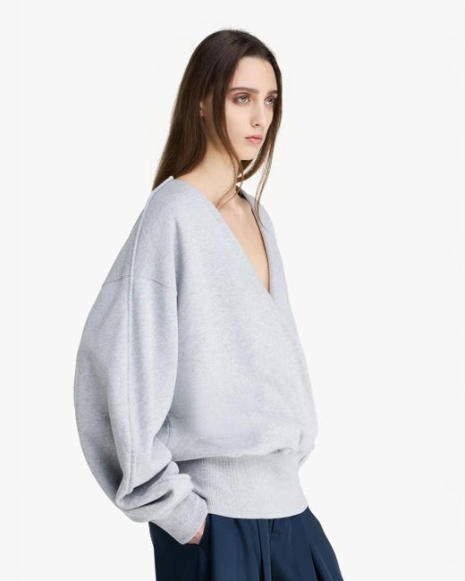 J.W. Anderson White Rounded Wrap-Front Sweatshirt