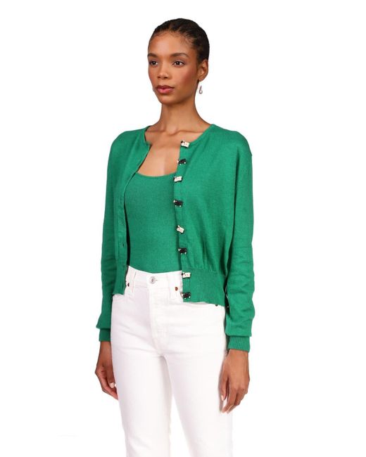 green cardigan set