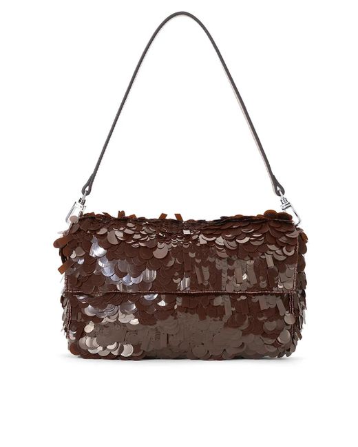 Staud Brown Timmy Shoulder Bag Cacao