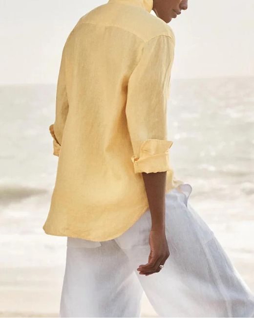 Frank & Eileen Metallic Eileen Button Up Sunshine
