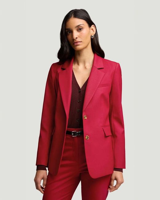 Argent Red Two Button Blazer