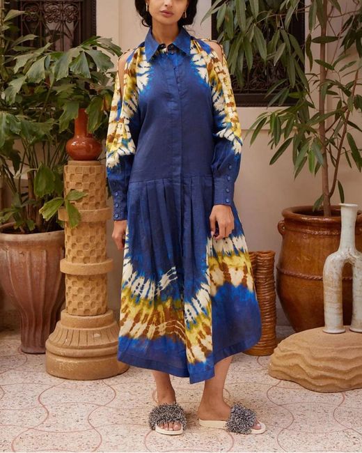 ALÉMAIS Blue Martine Shirtdress