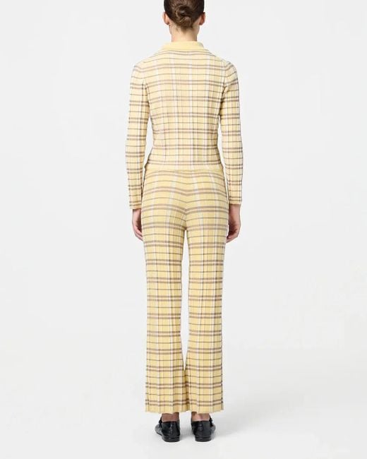 Guest In Residence Yellow Plaid Flare Pant Butter Combo