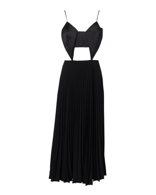 Christopher Kane Synthetic Point Bra Pleated Dress in Black | Lyst