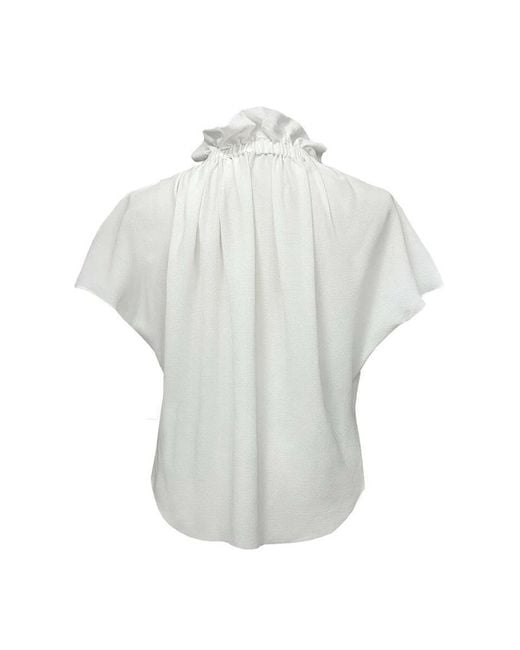 Edeline Lee White Ruff Blouse