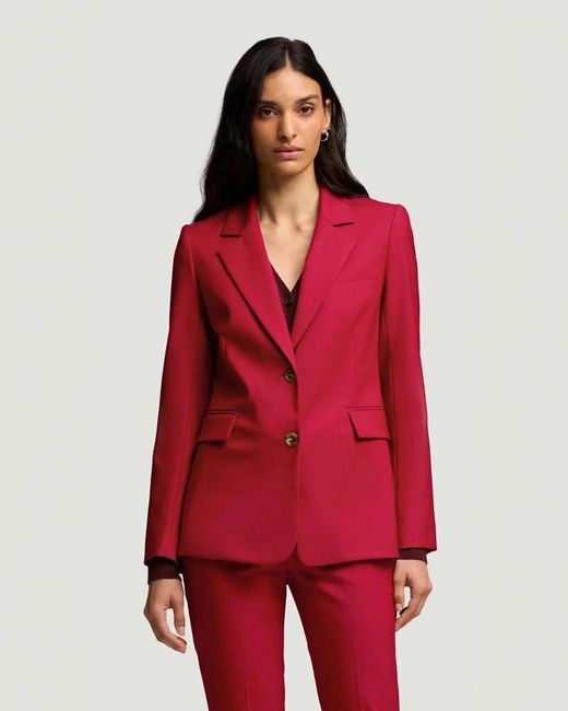 Argent Red Two Button Blazer